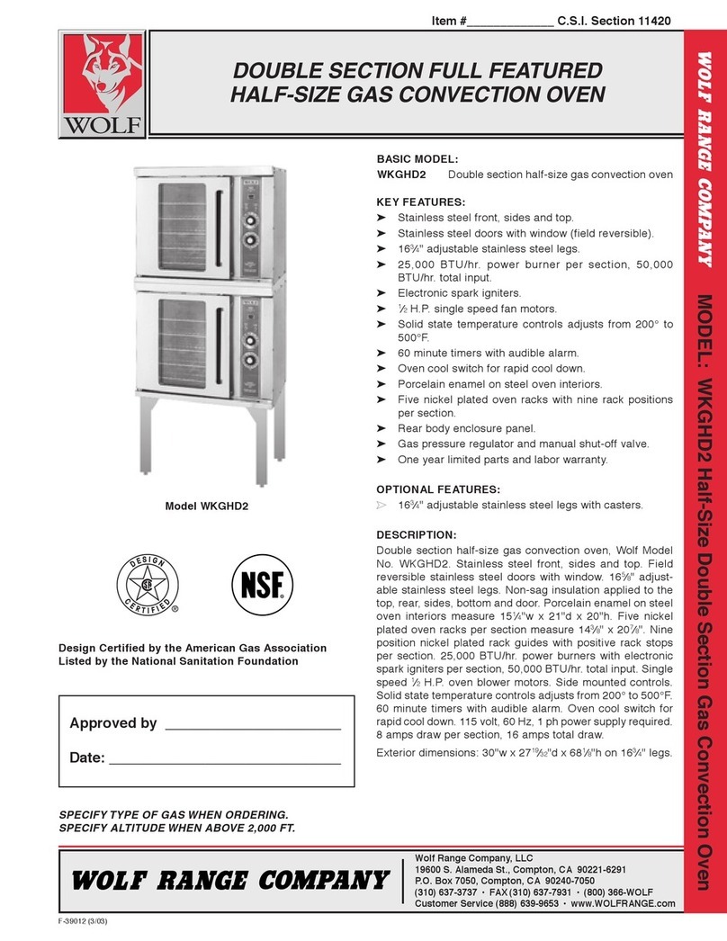 Wolf WKGHD2 Specification sheet