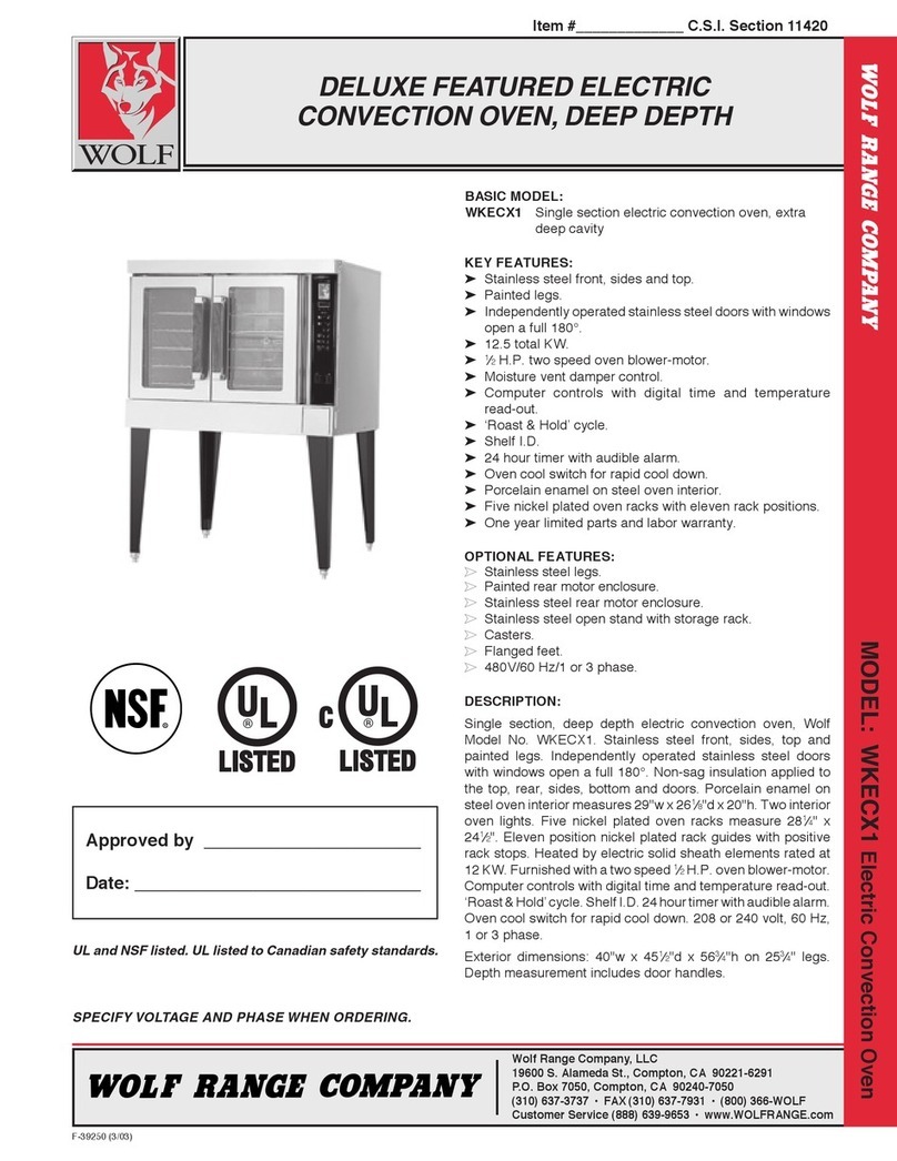 Wolf WKECX1 Specification sheet