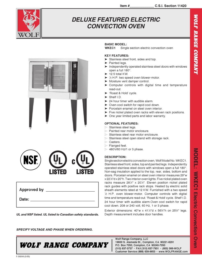 Wolf WKEC1 Specification sheet