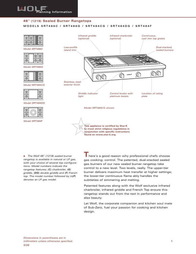 Wolf SRT484DG Planning information