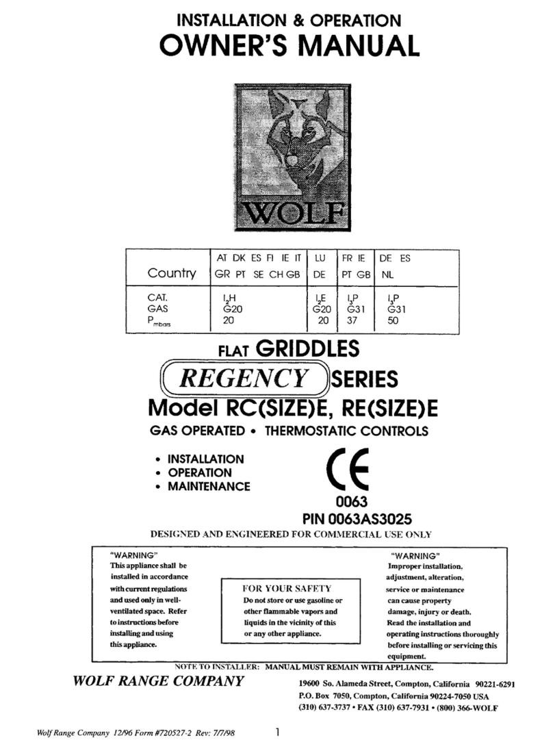Wolf RC(SIZE)E User manual