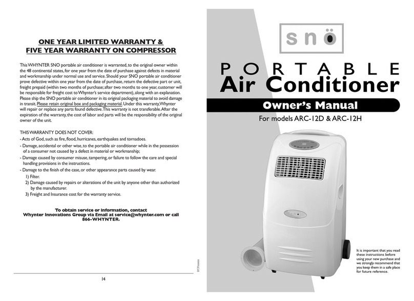 Whynter SNO ARC-12D User manual Whynter SNO ARC-12D User manual