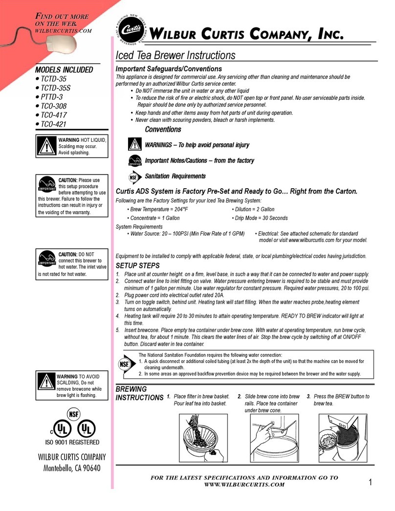 Wilbur Curtis Company PTTD-3 instructions