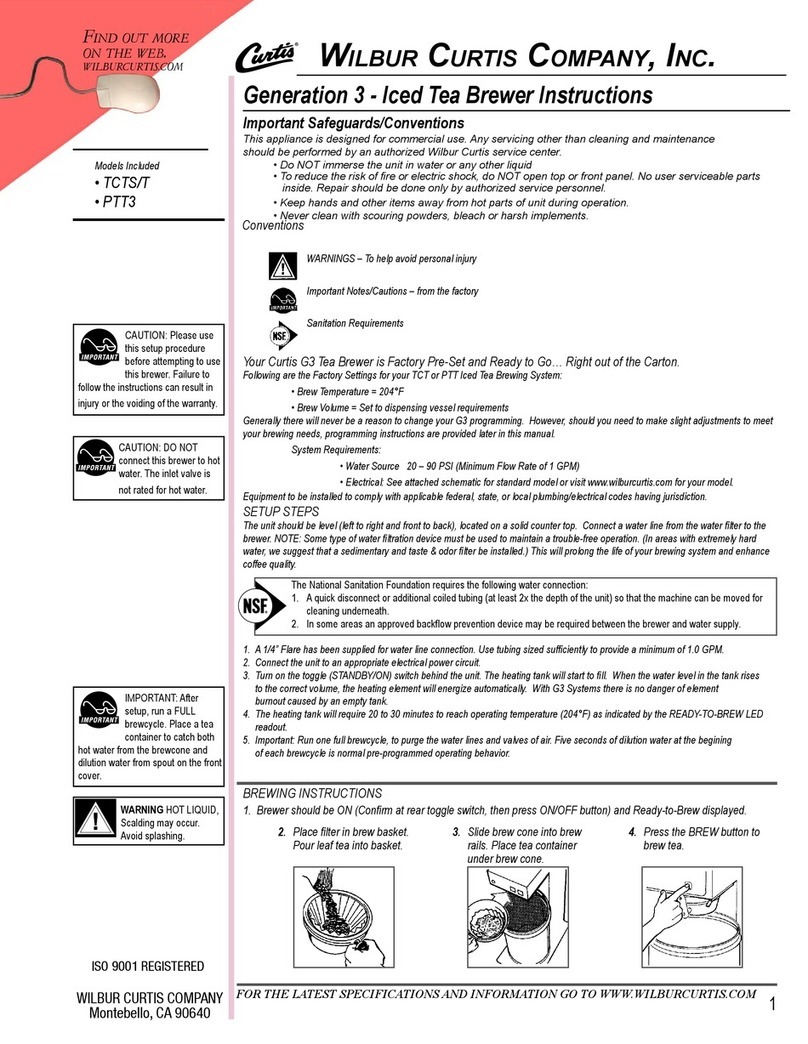 Wilbur Curtis Company PTT3 manual
