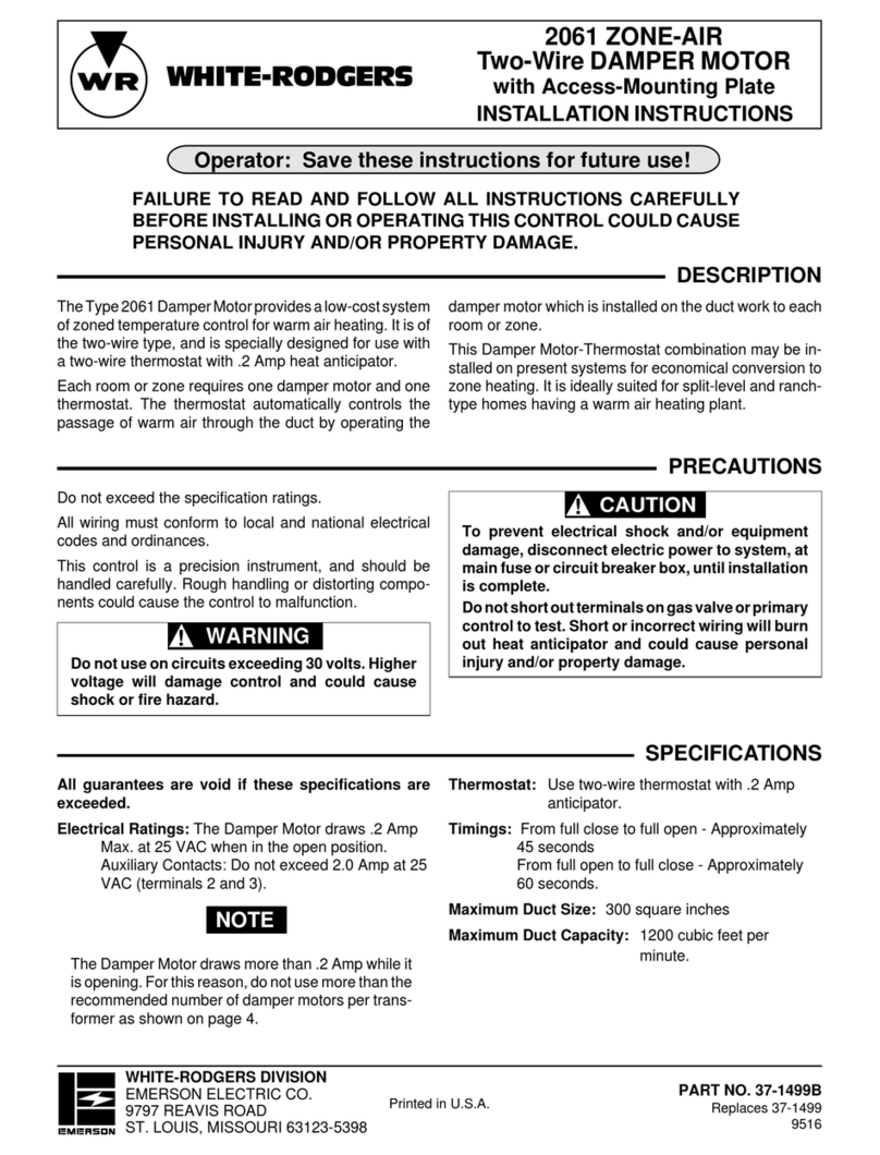 White Rodgers DAMPER MOTOR 2061 installation instructions