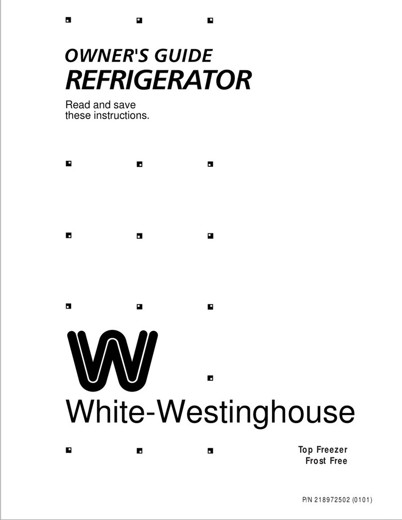 White-Westinghouse Top Freezer operating instructions