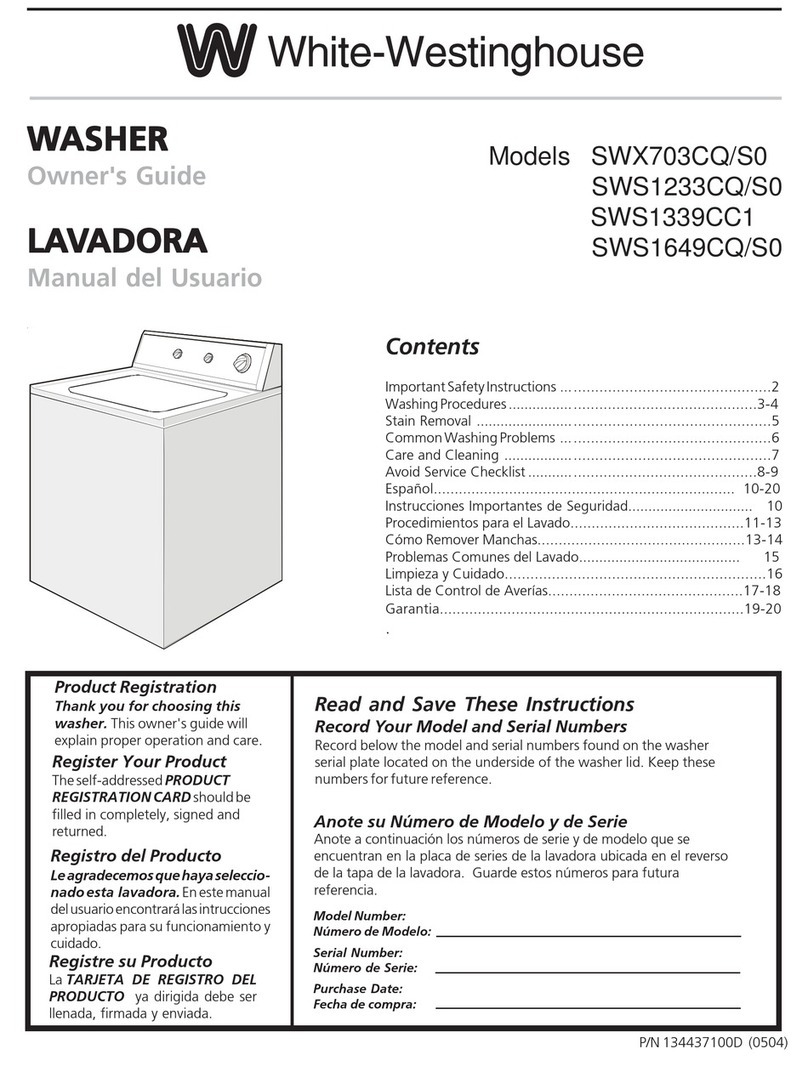 White-Westinghouse SWS1233CQ/S0 User manual