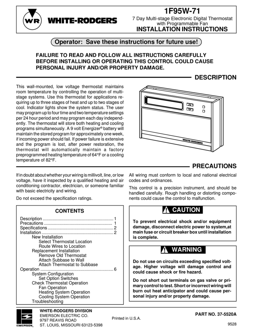 White Rodgers 1F95W-71 installation instructions White Rodgers 1F95W-71 installation instructions
