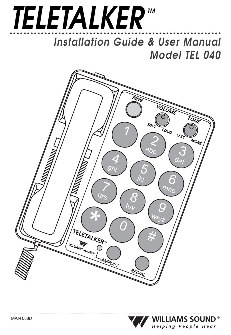 Williams Sound TeleTalker TEL 040 User's installation guide