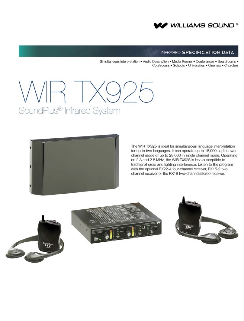 Williams Sound SoundPlus Infrared System WIR TX925 User manual