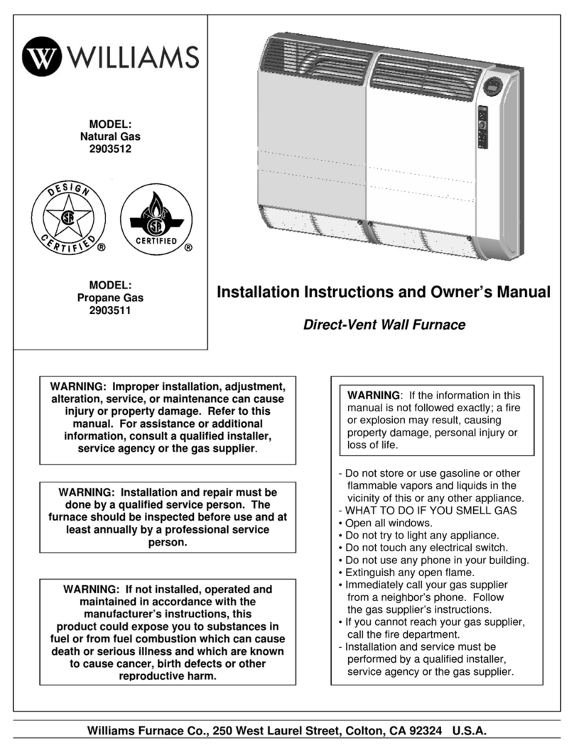 Williams 2903511 Installation instructions and owner's manual
