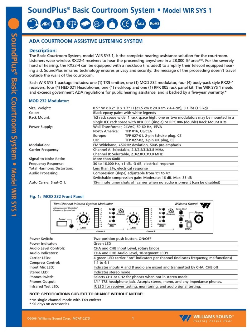 Williams Sound SoundPlus Basic Courtroom System WIR SYS 1 User manual