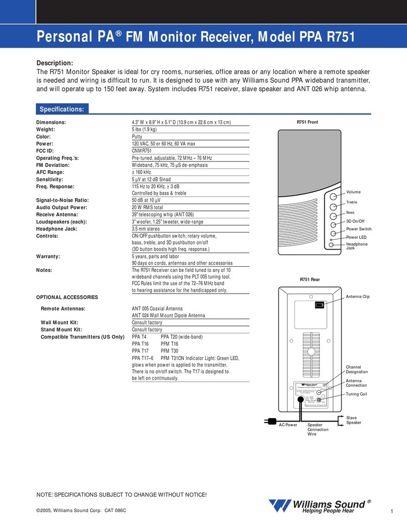 Williams Sound PPA R751 User manual Williams Sound PPA R751 User manual