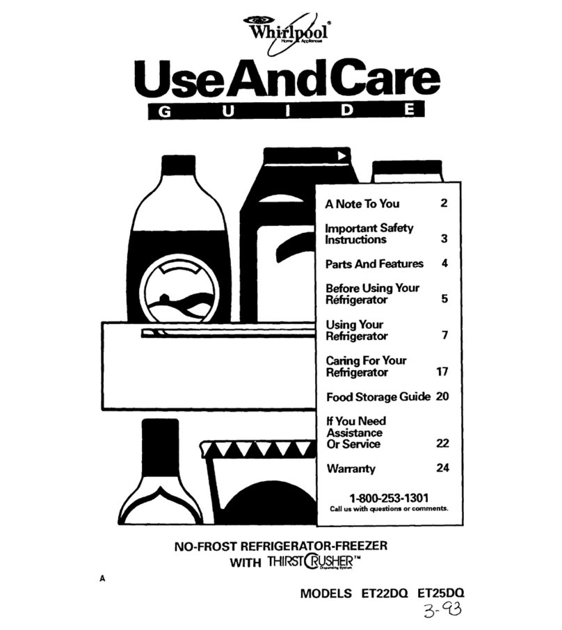 Whirlpool ET22DQ Use and care guide