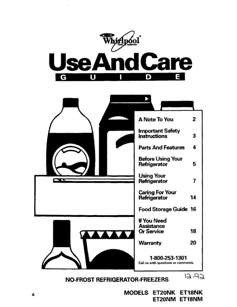 Whirlpool ET20NK Use and care guide