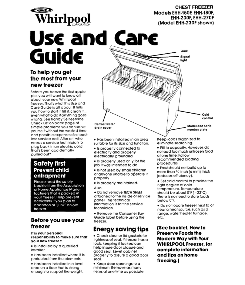 Whirlpool EHH-150F Use and care guide