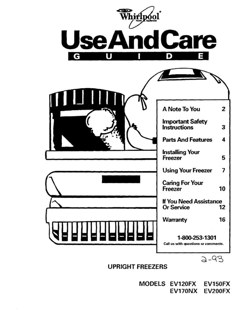 Whirlpool EV170NX Use and care guide Whirlpool EV170NX Use and care guide
