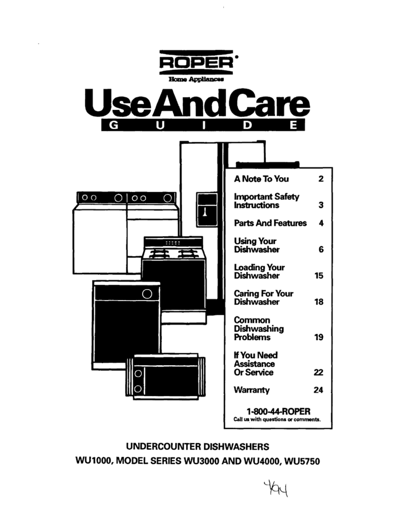 Roper WU3000 Series User manual
