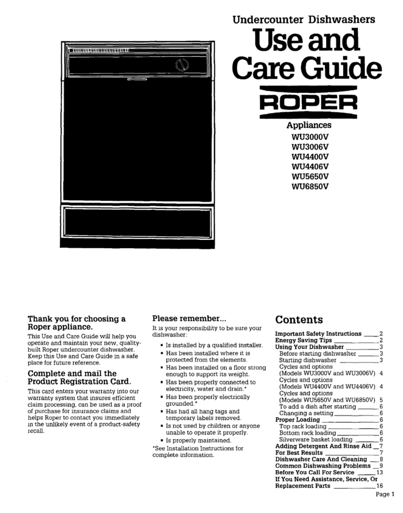Roper WU3000V User manual