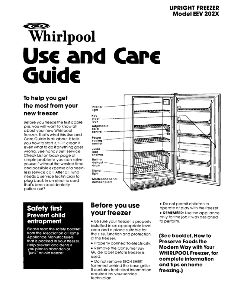 Whirlpool EEV 202X Use and care guide