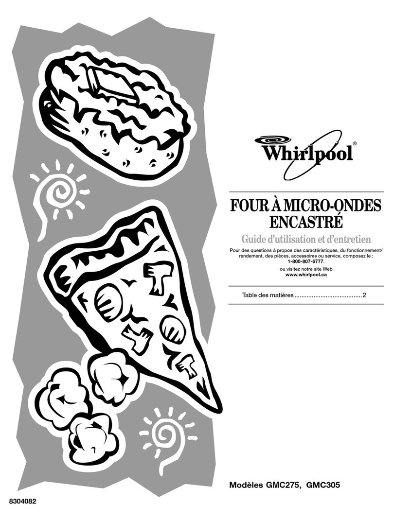 Whirlpool GMC275 Use and care guide