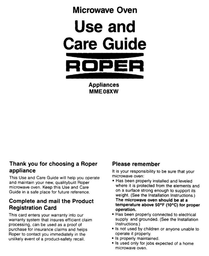 Roper M-ME 08XW Use and care guide