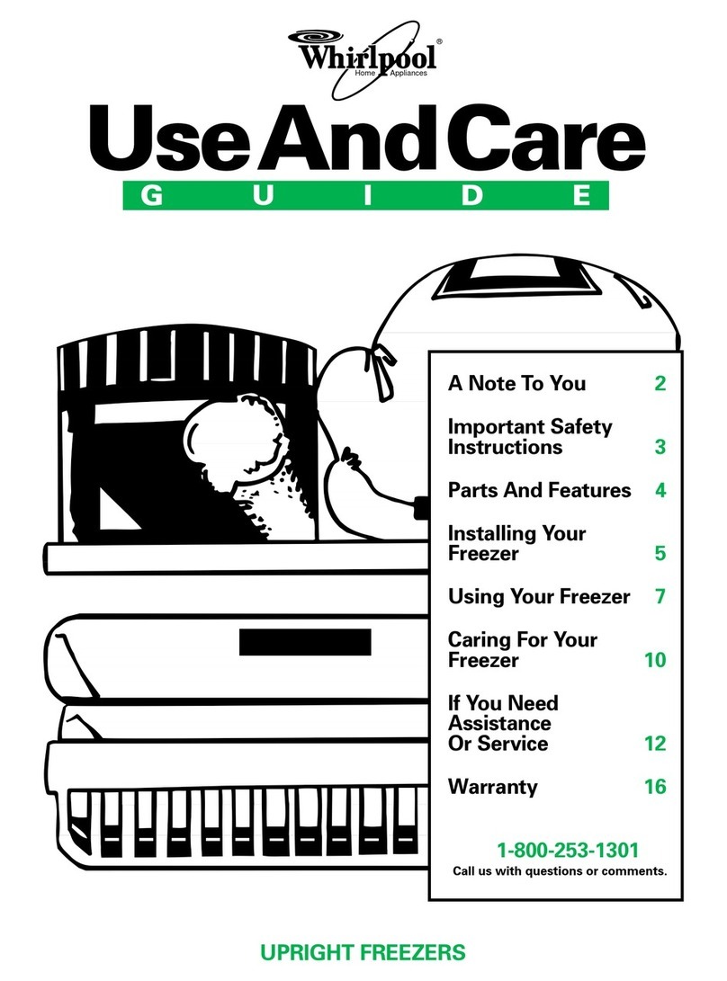 Whirlpool UPRIGHT FREEZER User manual Whirlpool UPRIGHT FREEZER User manual