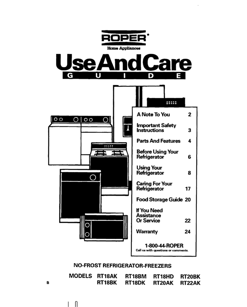 Roper RT18BK Use and care guide