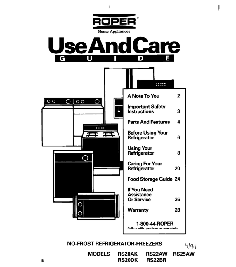 Roper RS20AK Use and care guide