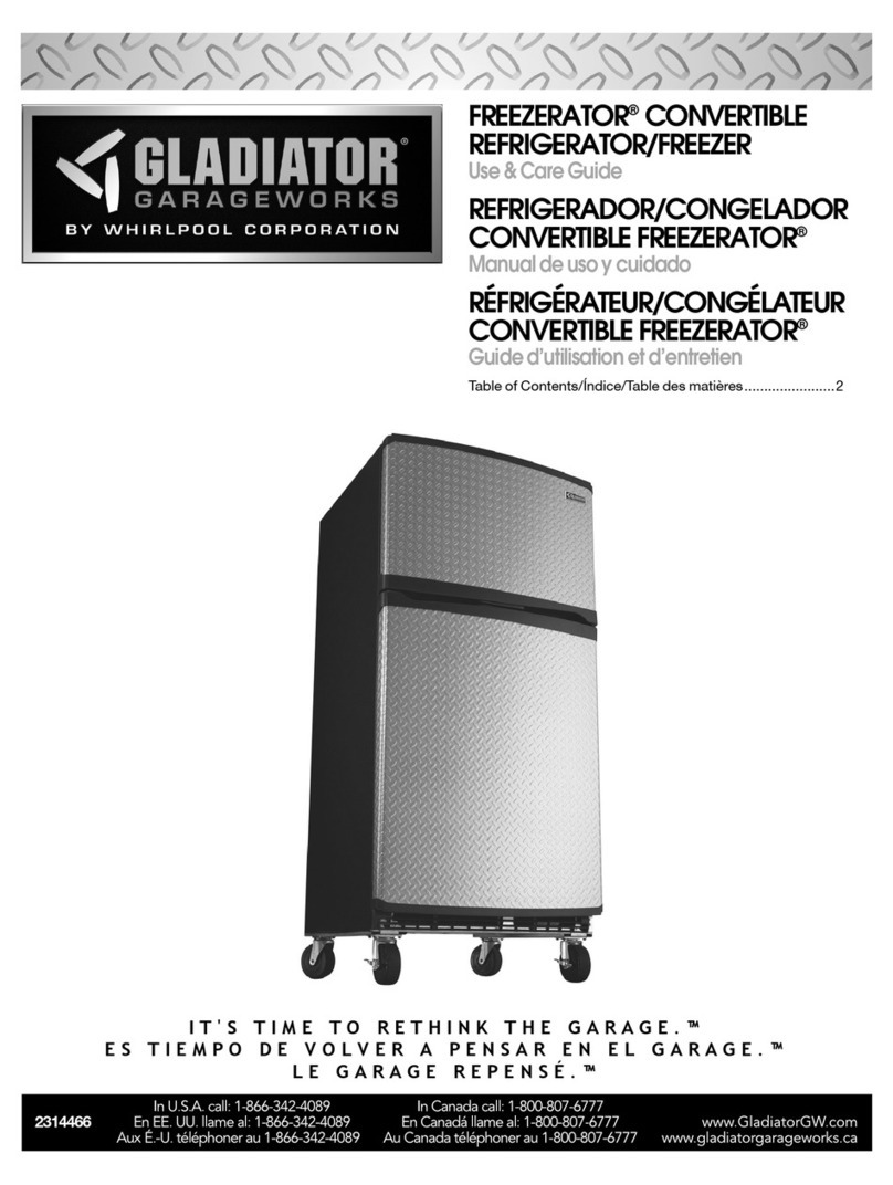 Gladiator Freezerator 2314466 Use & care guide