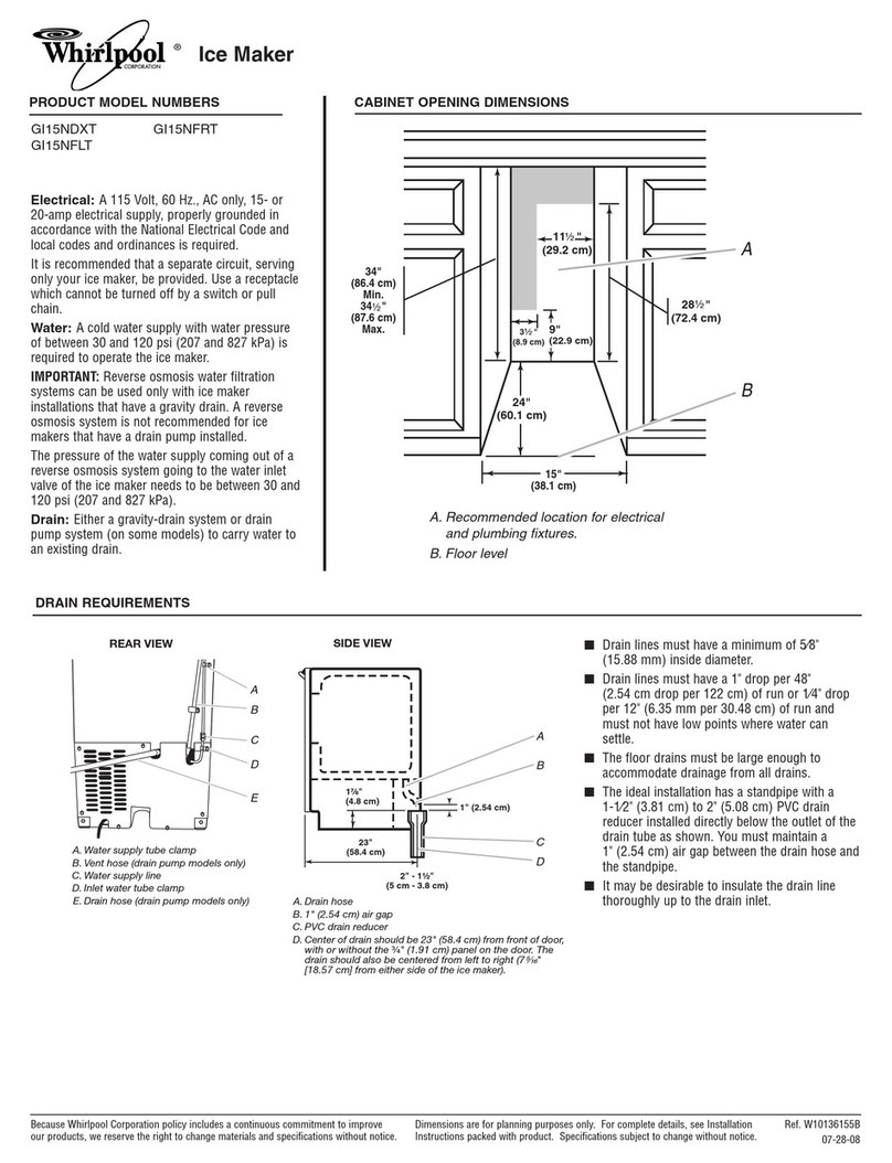 Whirlpool GI15NFRT Dimension Guide