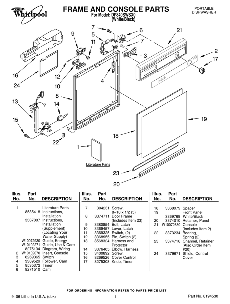 Whirlpool DP840SWSX0 parts manual