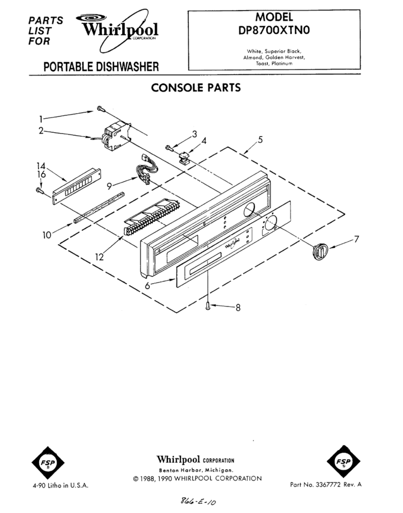 Whirlpool DP8700XTN0 User manual