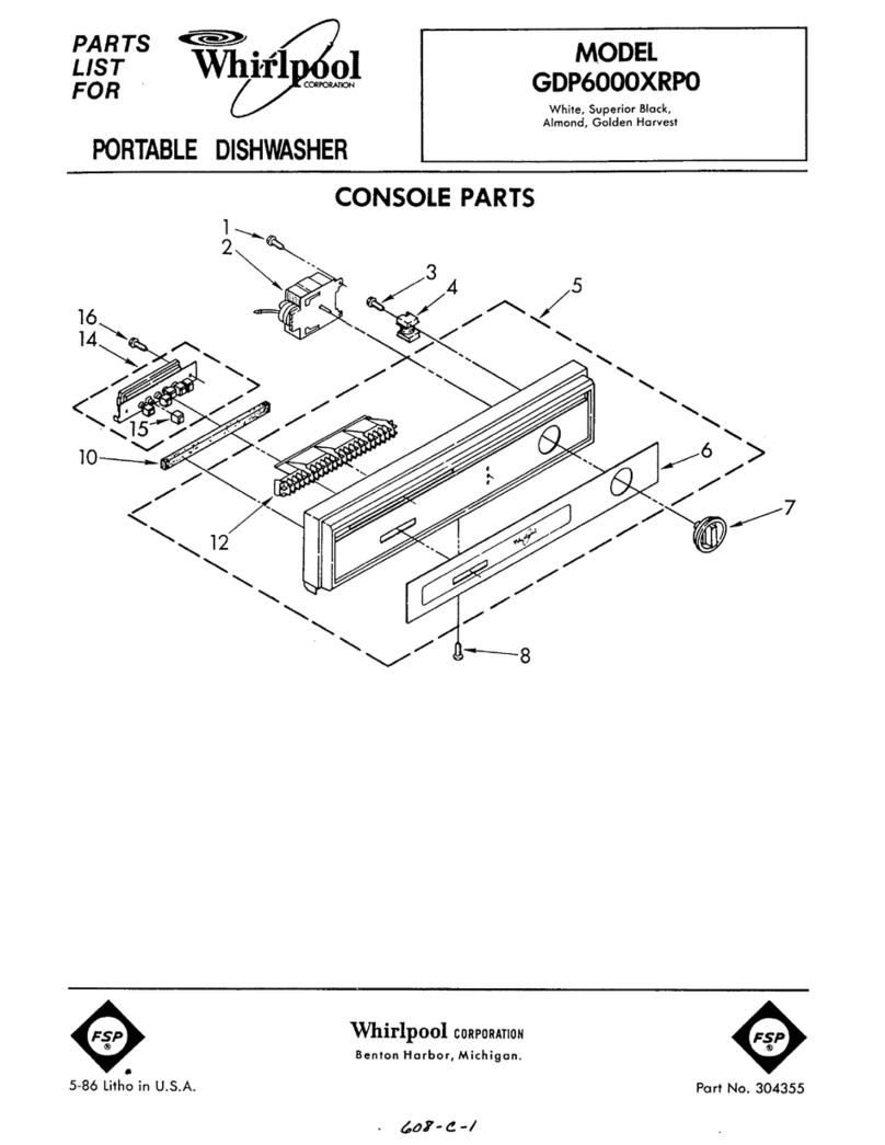 Whirlpool CONSOLE GDP6000XRPO parts list
