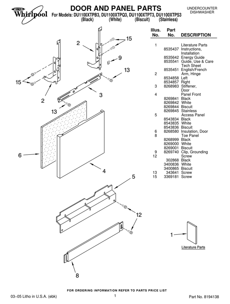 Whirlpool DU1100XTPB3 User manual