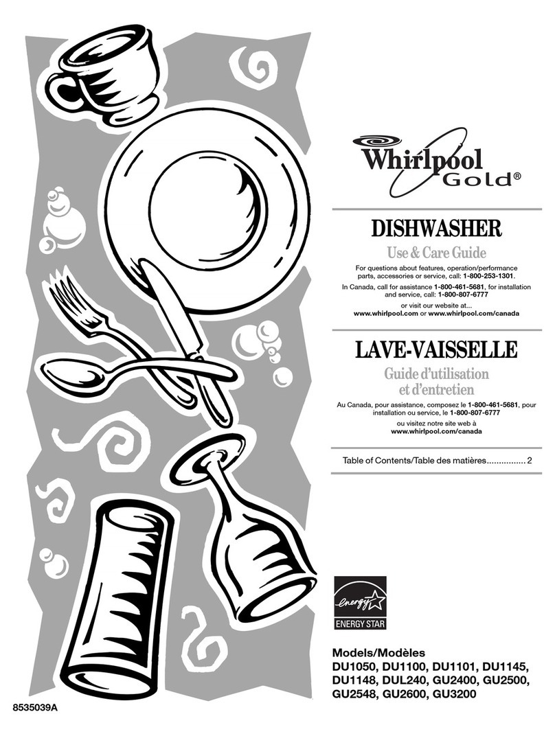 Whirlpool DU1050 Use and care guide