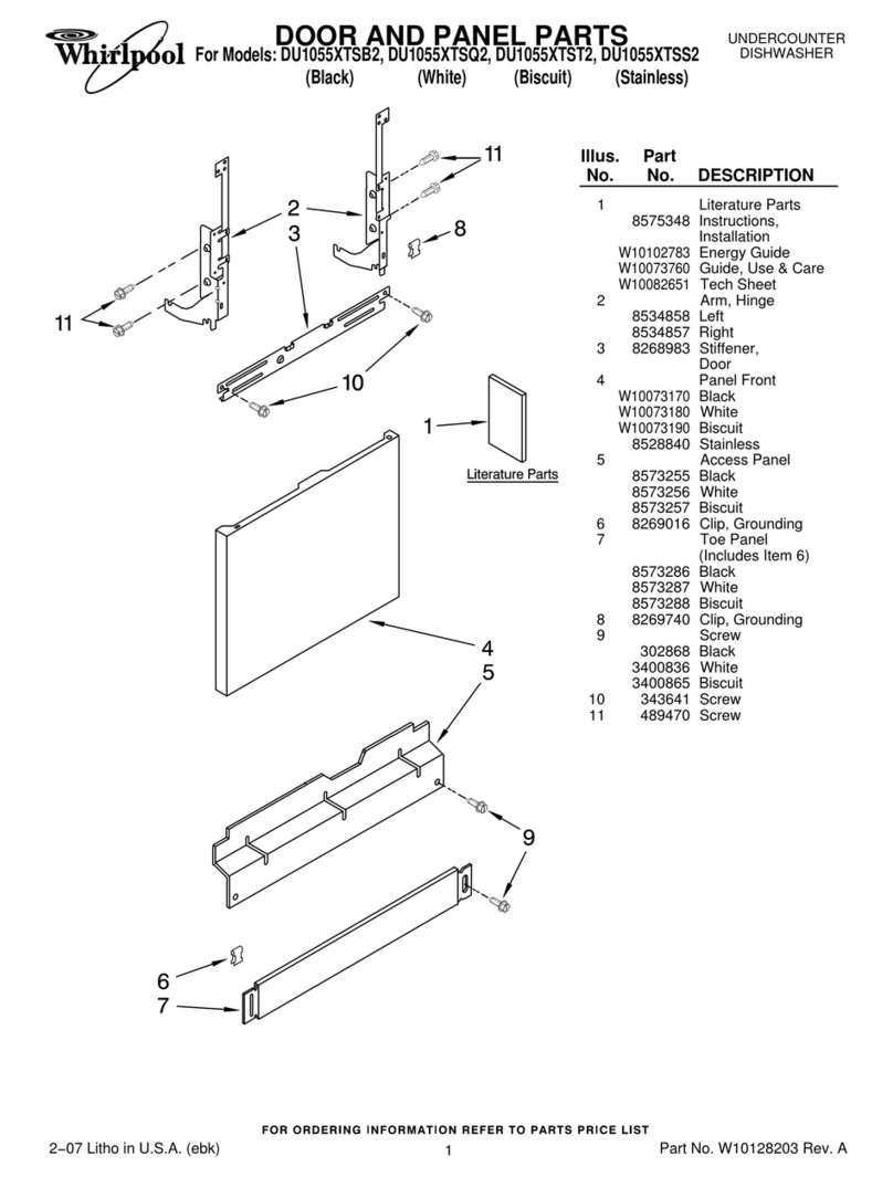 Whirlpool DU1055XTSB2 User manual