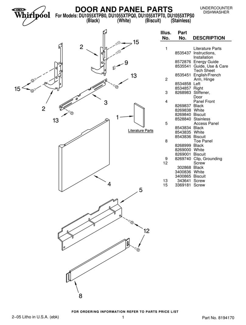 Whirlpool DU1055XTPB0 parts manual