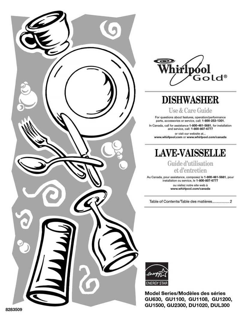 Whirlpool Gold DU1020 Use and care guide