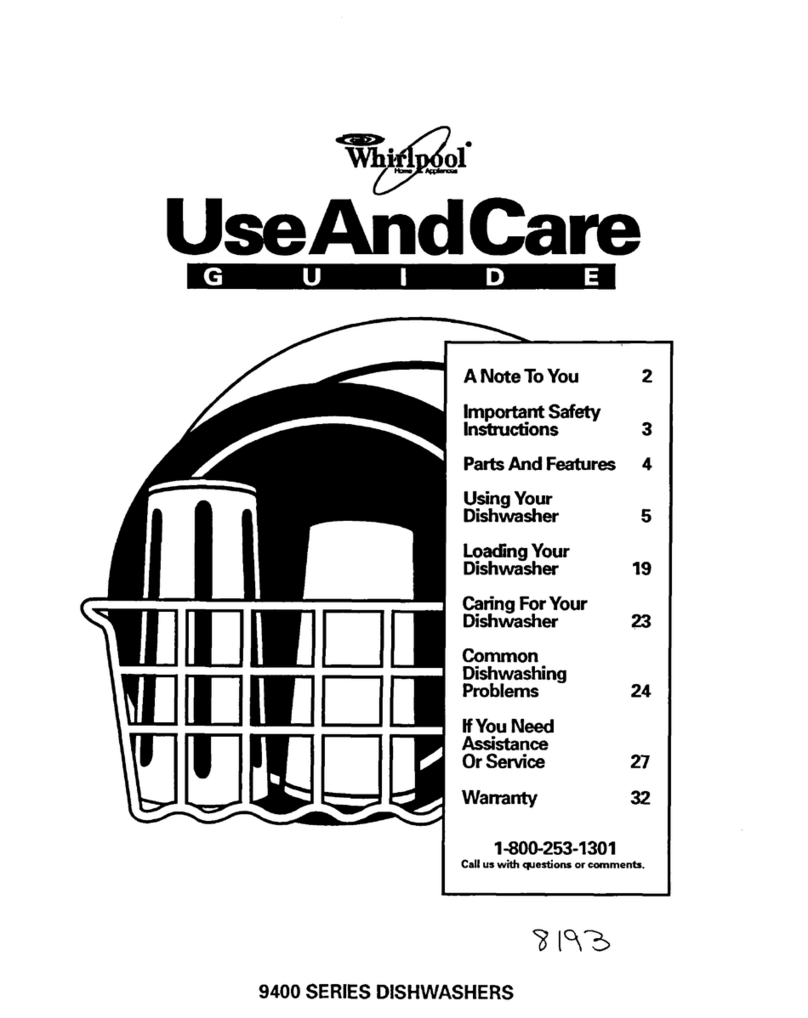 Whirlpool 9400 Series Use and care guide