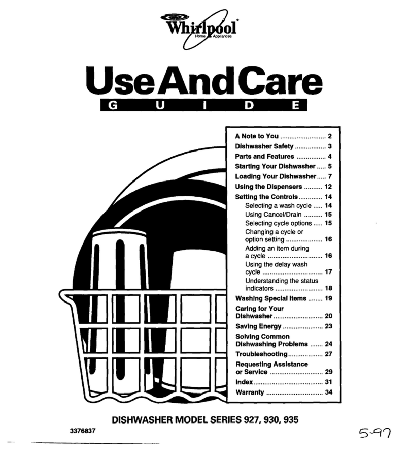 Whirlpool 927 Series Use and care