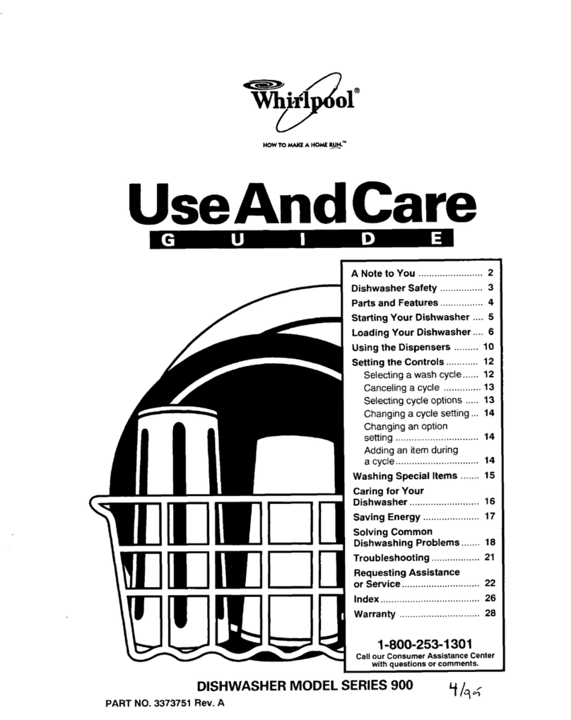 Whirlpool 900 SERIES Use and care guide