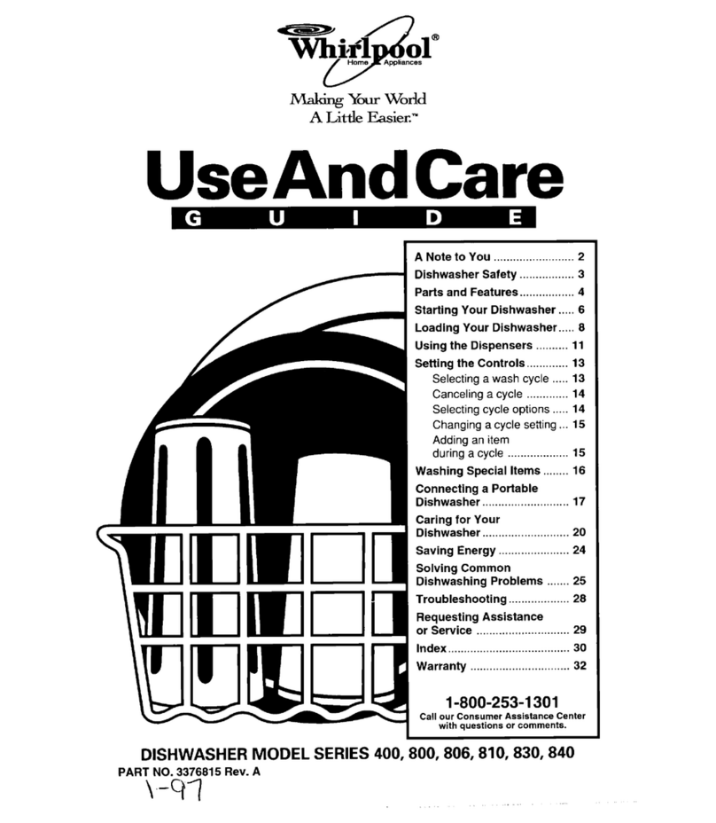 Whirlpool 806 Use and care guide