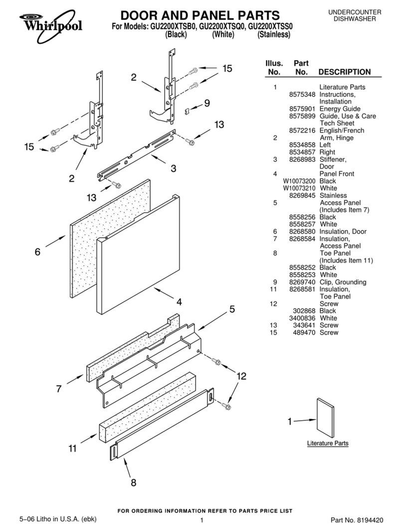 Whirlpool GU2200XTSB0 parts list