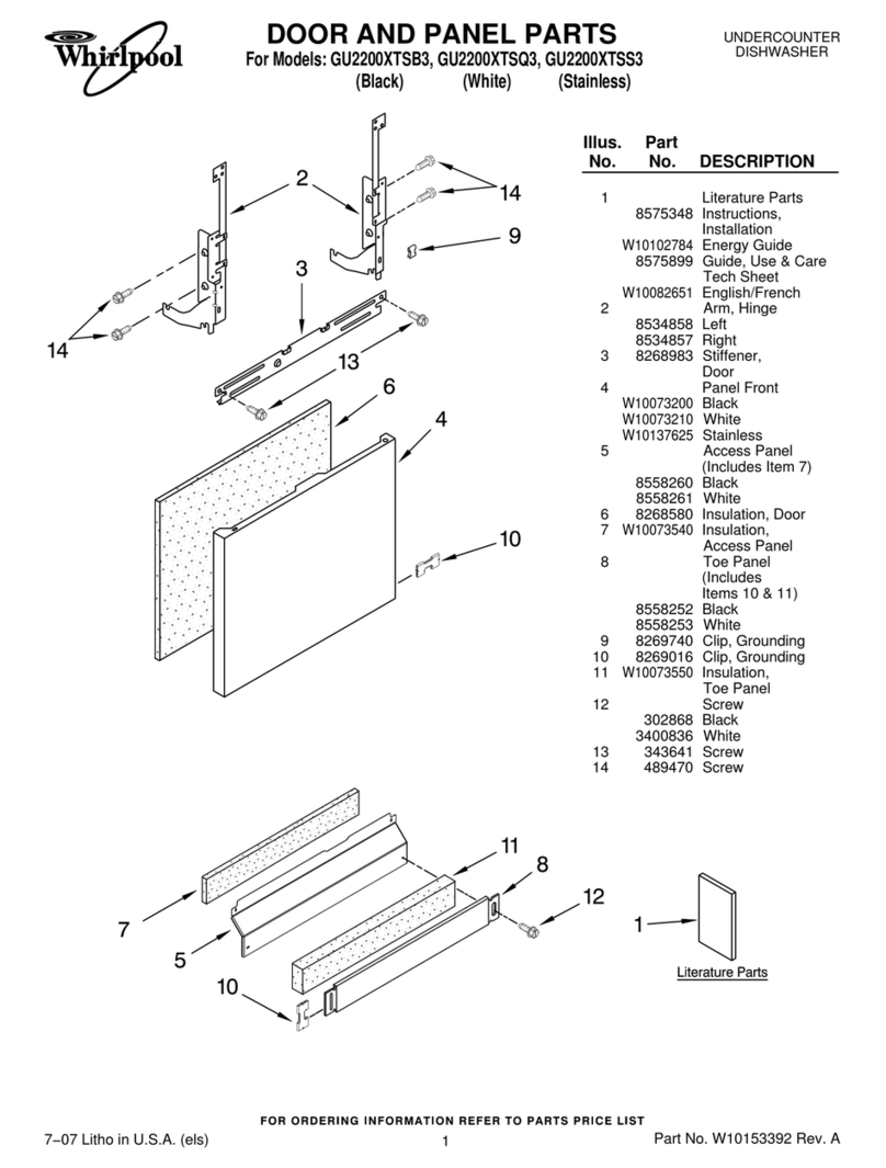 Whirlpool GU2200XTSB3 parts list