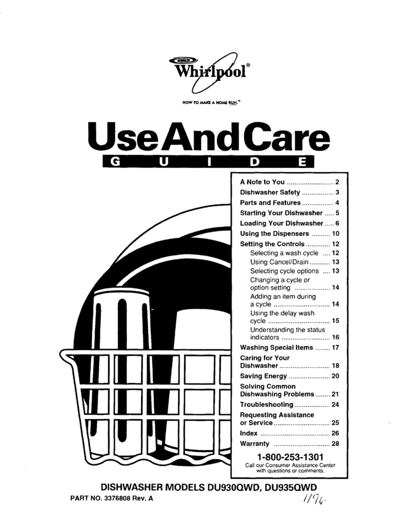 Whirlpool DU935QWD Use and care guide