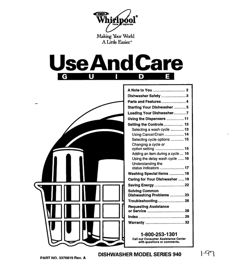 Whirlpool 940 series Use and care guide