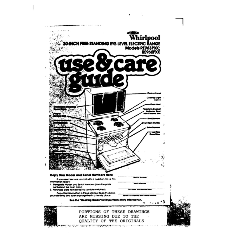 Whirlpool RE960PXK Use & care guide