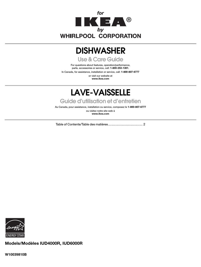Whirlpool Ikea IUD6000R Use and care guide