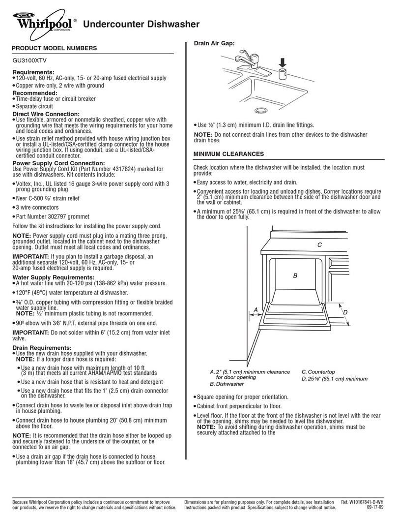 Whirlpool Gold GU3100XTV User guide